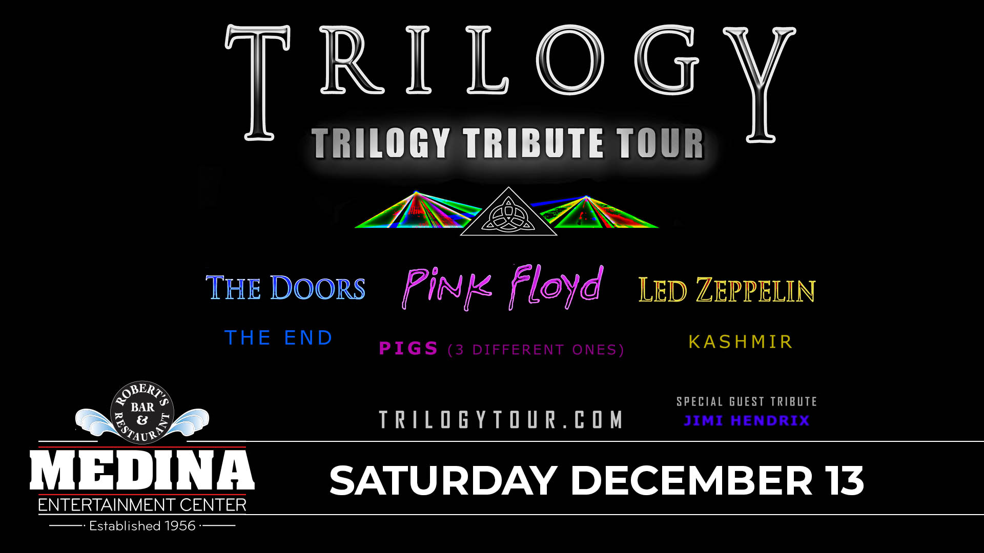 TRILOGY Tribute Tour – The Doors, Pink Floyd, and Led Zeppelin 